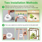 3 Head White Halo Angel Ring Ceiling LED Plant Growth Lights for Shelf, 3000K+6000K Full Spectrum Grow Lamps for Plant Growth Indoor Plants with 6/12/16H Timer, 3 Spectral Modes, 10 Dimmable Levels