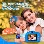 Seckton Upgraded Kids Selfie Camera, HD Digital Video Camera-Navy Blue