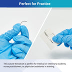 Alcedo Suture Thread with Needle 32 PK (2/0, 3/0, 4/0, 5/0), Non-Absorbable (Nylon, Silk, Polyester, Polypropylene) for Nursing and Students, First Aid Practice Kit Accessories, Education Only