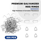 WORKPRO Bent Hog Ring Pliers with 500 Pcs 3/4" Hog Rings, Galvanized Steel Hog Rings Perfect for Furniture Upholstery, Auto Upholstery, Plastic Meat & Sausage Casings