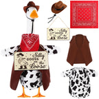 Mindsoft 5Pcs Cowboy Goose Outfit Set, for 23" Statue,Included Sign