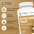 Dr. Berg Nutritionals Yeast Tablets – Natural B12 Added - All 8 B Vitamin Complex – Organic Vanilla Flavor - 270 Vegan Tablets Dietary Supplements