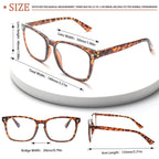 VIDEBLA 6 Pack Progressive Multifocus Reading Glasses for Women Men Blue Light Blocking Reading Glasses Spring Hinge Readers (Mix-5(6glasses 6 Holster), 2.50, x)