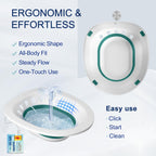 Electric Sitz Bath for Toilet Seat, Hemorrhoids and Postpartum Care - Yoni Steam Seat - Perineal Soaking, Collapsible, Wide Seat, Deeper Bowl - Use w/Sitz Bath Salt - Forest Green