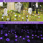 2PACK Scary Eyeballs Solar Garden Light Halloween Decorations Outdoor,Swaying Firefly with 12LED Purple Spooky Eyes Lights-Waterproof Ornaments Solar Halloween Lights for Lawn, Patio, Party Decor