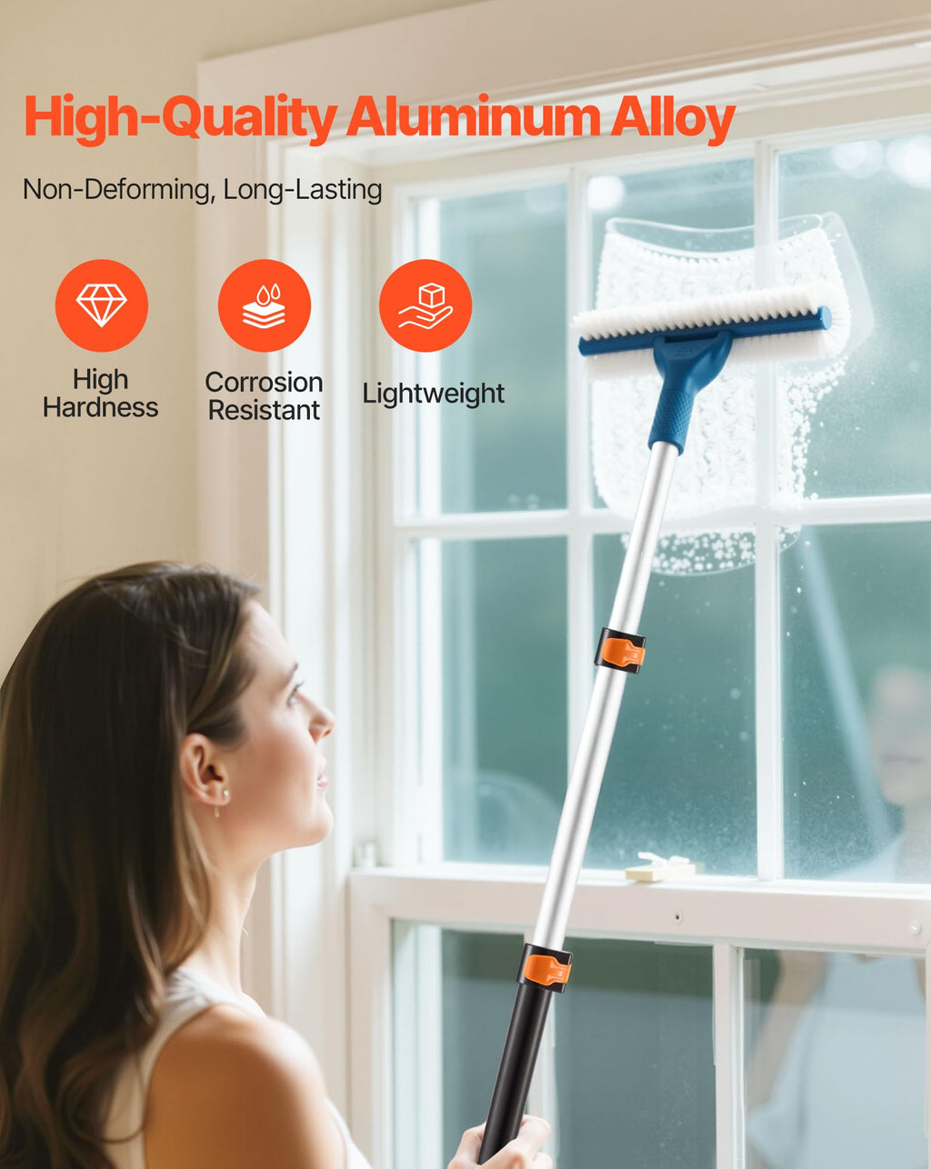 VEVOR Telescopic Extension Pole, 2-4 FT Multi-Purpose Extendable Pole, Sturdy Aluminum Alloy Paint Pole Extension with Flip-Lock Design, High Reach Roller Stick for Painting, Dusting and Cleaning