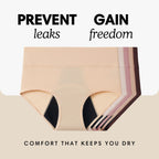 Everdries Washable & Reusable Incontinence Underwear for Women Over 60 - Leakproof, Discreet, Absorbent, Machine-Washable Panties (Comfort Plus, XL, Pack of 5)