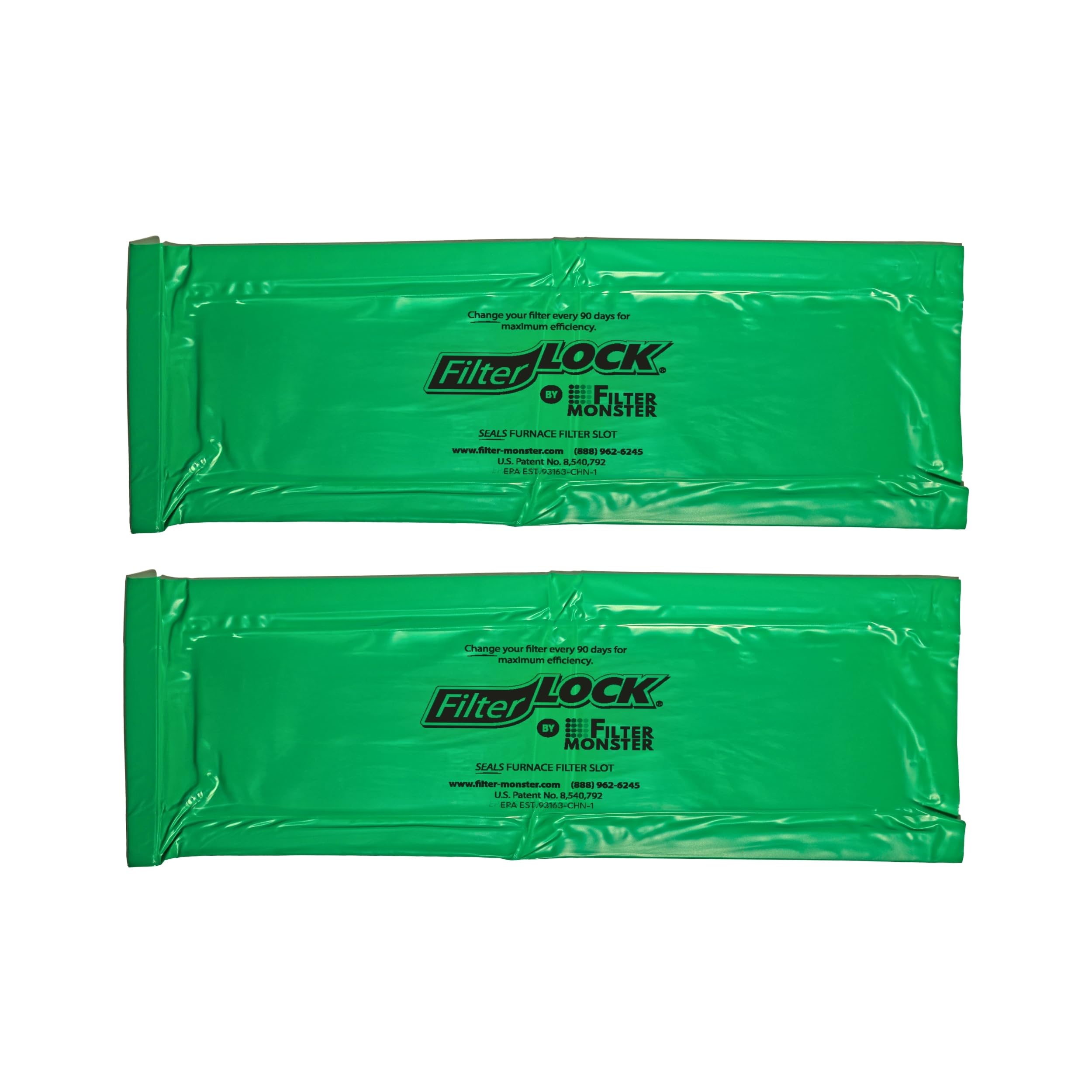 AllergyZone FilterLock Furnace Filter Slot Seal – Magnetic Seal Cover for Any 1” Furnace Filter, Up To 25” Long, Reduce HVAC Air Leaks, Green