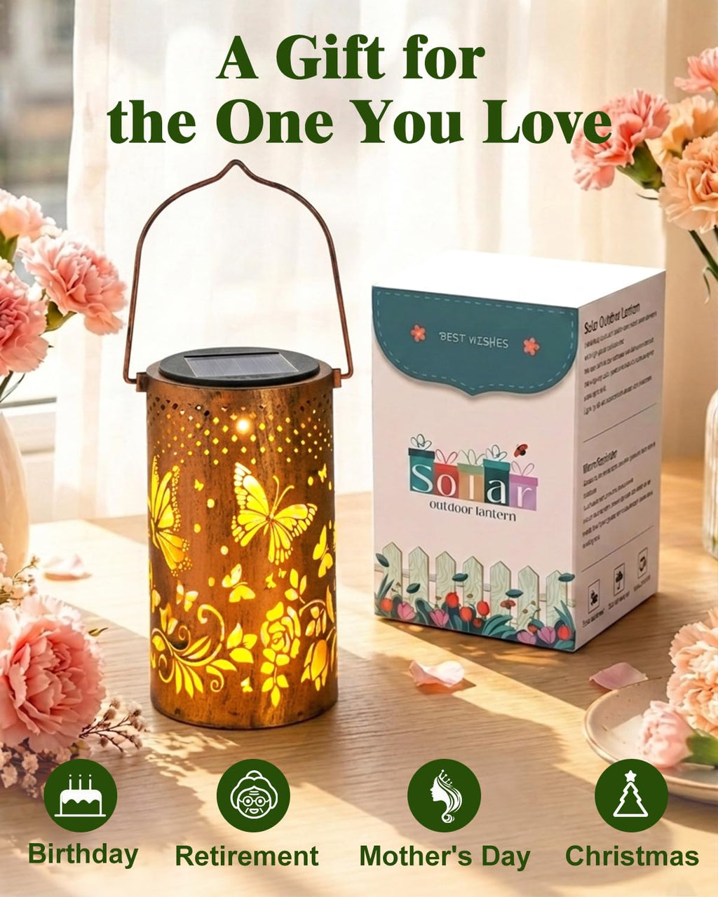 DIBIEECN Butterfly Solar Lanterns Outdoor Waterproof, Gifts for Women