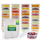 Freshware Food Storage Containers with Lids 8 oz [50 Set] Deli Containers