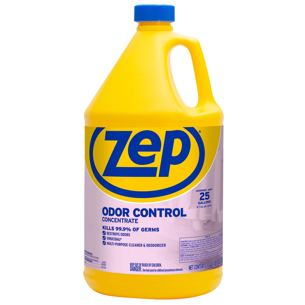 Zep Odor Control Concentrate - 1 Gallon (Case of 4) ZUOCC128 - Cleans, Deodorizes, Disinfects, Kills Many Household Germs, Removes Mildew Stains, Destroys Odors