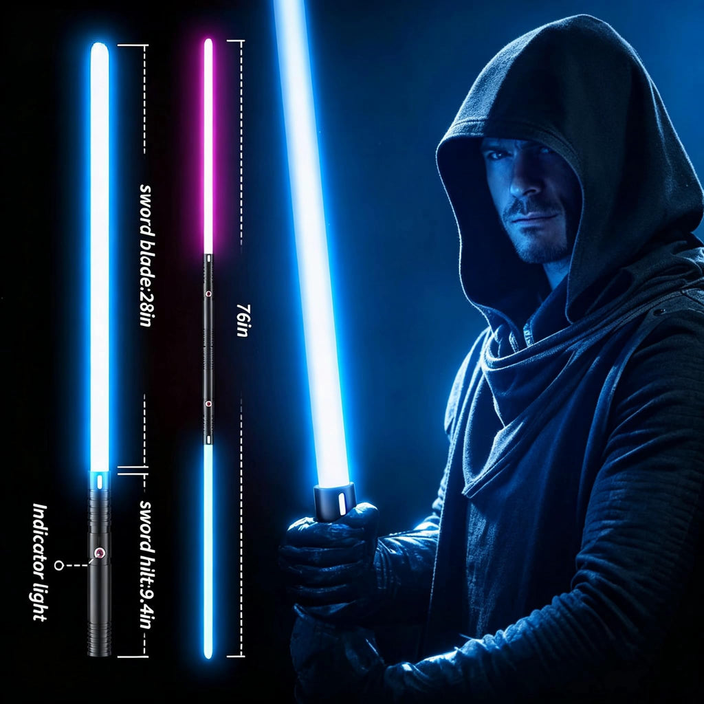 Juxaxia Lightsaber, 2-Pack Metal Hilt Dueling Light Saber for Adults & Kids