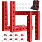 Corner Clamps for Woodworking, WenCrew 4pcs 90 Degree Right Angle Clamp 5.5" Aluminum Alloy Clamping Positioning Squares Woodworking Tools for Frame, Box, Drawer, Cabinets, Gifts for Men Dad