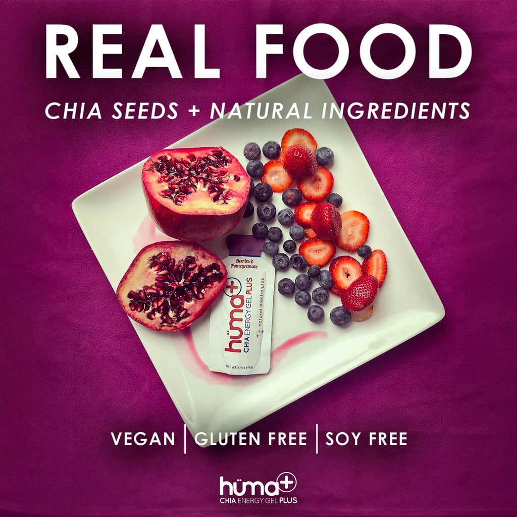Huma Plus - Chia Energy Gel, Lemons & Limes, 24 Gels, 25mg Caffeine