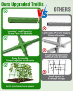 51x35x48in U-Shape Metal Arch Cucumber Trellis for Raised Bed with Net