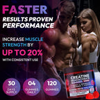 AEQNJV Creatine Gummies Monohydrate Complex 9000MG, Pre-Workout for Men & Women, Creatine Gummy with L-Taurine, BCAA 2:1, B12/6 for Muscle Support, Enhance Strength, Energy Boost-120 Count