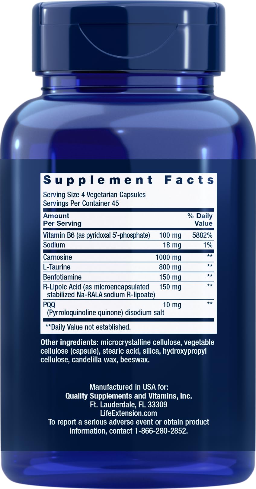 Life Extension Mitochondrial Energy Optimizer with PQQ, 180 Vegetarian Capsules