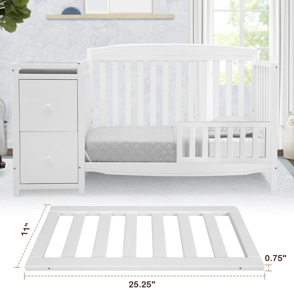 Salcod Toddler Safe Guardrail Compatible with Delta Children Convertible Crib, Crib Rail for Prevent Toddler from Rolling Off The Bed, White