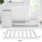 Salcod Toddler Safe Guardrail Compatible with Delta Children Convertible Crib, Crib Rail for Prevent Toddler from Rolling Off The Bed, White