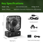 DAOTAILI 4" Grow Tent Clip Fan with Temperature & Humidity Control, LCD Display, Oscillating Fan for Hydroponics