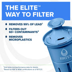 Brita 27 Cup Water Filter Dispenser with Elite Filter, NSF Certified to Remove 99% of Lead, Reduces 30 Contaminants Including Microplastics, Mercury & Chlorine, SmartLight Indicator, BPA-Free, Black