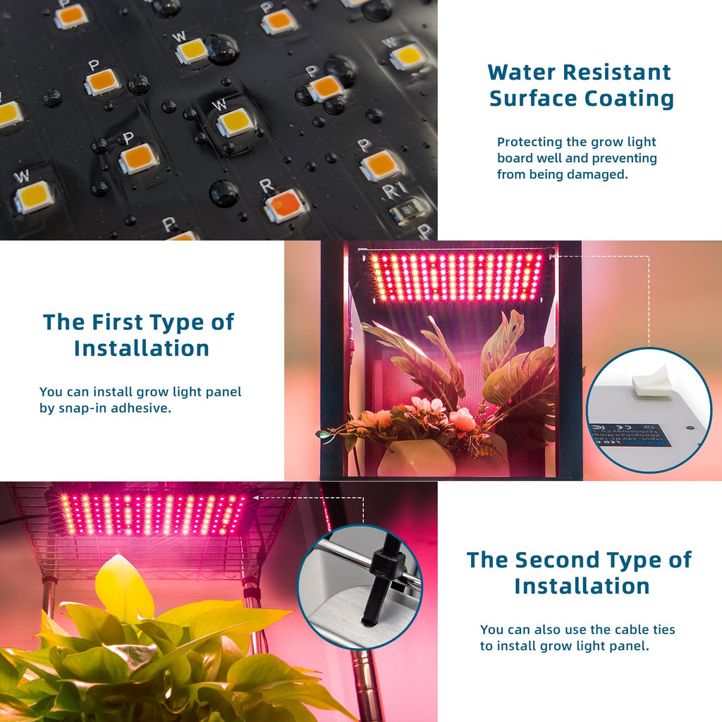 Barrina Grow Lights for Indoor Plants, 2 x 10W Ultra-Thin Grow Light Panel