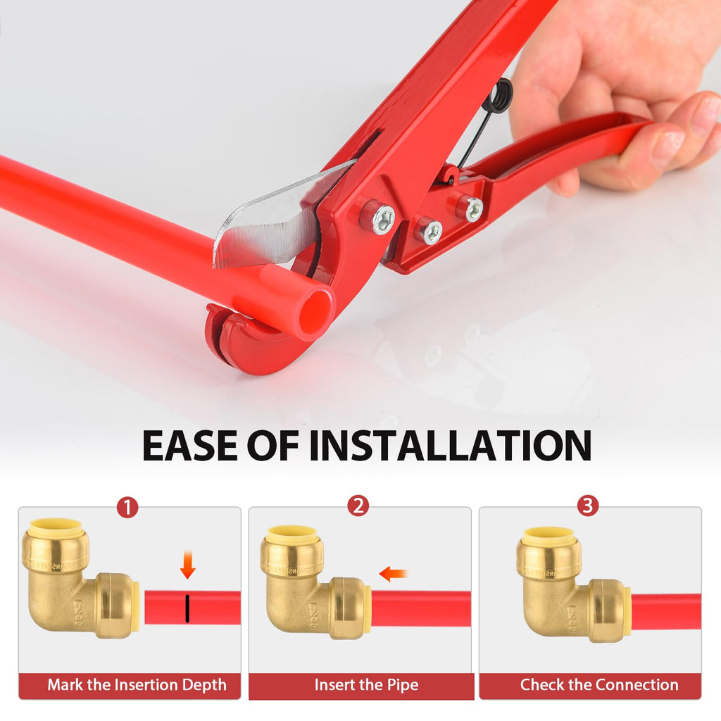 (Pack of 6) EFIELD 1/2-inch 90-Degree Elbow, Push-Fit Brass Fittings to Connect Copper, PEX, CPVC Pipe with 1/2" Disconnect Clip, UPC Certified,(PF-UNI008)