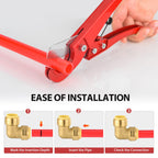 (Pack of 6) EFIELD 1/2-inch 90-Degree Elbow, Push-Fit Brass Fittings to Connect Copper, PEX, CPVC Pipe with 1/2" Disconnect Clip, UPC Certified,(PF-UNI008)