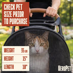 Pet Stroller for Small Dogs & Cats, Foldable Pet Stroller with Breathable Mesh, Storage Basket & Cup Holder, Lightweight 4-Wheel Dog Stroller, Portable Travel Pet Carrier (Up to 35 lbs)