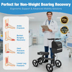 WHLICKS Premium Knee Scooter for Adults for Foot Surgery, Foldable & Steerable Knee Walker with Dual Brakes, Medical Knee Scooter for Broken Foot Injured, Lightweight Leg Scooter for Broken Ankle
