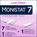Monistat 7-Day Yeast Infection Treatment for Women, Miconazole Cream (45g Tube) with 7 Disposable Applicators & External Itch Relief Anti-Itch Cream (9g Tube) Combo Pack