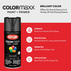 Krylon K05579007 Colormaxx Spray-Paints, Aerosol, Black, 12 Ounce (Pack of 1)