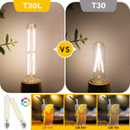 Sphoon Tubular Light Bulb 7.3 Inch Dimmable T10 LED Bulb E26 6W 60 Watts Edison Bulbs 4000K White Light,185mm Long for Wall Sconces, Pendant, Livingroom, 4-Pack