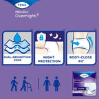 TENA ProSkin Overnight Super Protective Incontinence Underwear, Heavy Absorbency, Unisex, X-Large, ( 48 Total - 4 Pack)