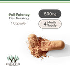 Rhodiola Rosea Supplement 500mg, 120 Vegan Capsules (Third Party Test, Gluten Free, 3% Salidrosides, 1% Rosavins Extract) for Performance, Calming, Motivation by Double Wood