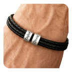 XJoyBloush Fathers Day Bracelet for Dad Gifts, Custom Bracelets with Family Names Personalized Mens Leather Bracelet Customized Gifts for Boyfriend Husband