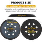 Gnellkoor Orbital Sander Pad Replacement for Dewalt, 2 Pack
