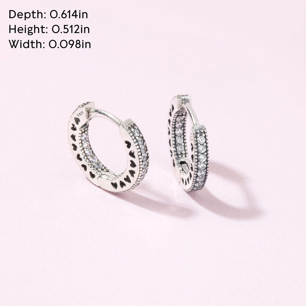 PANDORA Pavé Heart Hoop Earrings - Elegant Earrings for Women - Great Gift for Her - Made with Sterling Silver & Cubic Zirconia