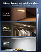 AMETHEUS 6-Pack Under Cabinet Lighting Wireless, LED Motion Sensor Light Indoor, Rechargeable Closet Lights Battery Operated, Dimmable & 3 Color Temps, Under Counter Lights for Kitchen, Stairs(14inch)