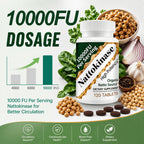 Shileoo Nattokinase Supplement 10000FU – Cardiovascular Support – Extended Release – Vegan, Non-GMO, Gluten-Free – 120 Vegan Capsules