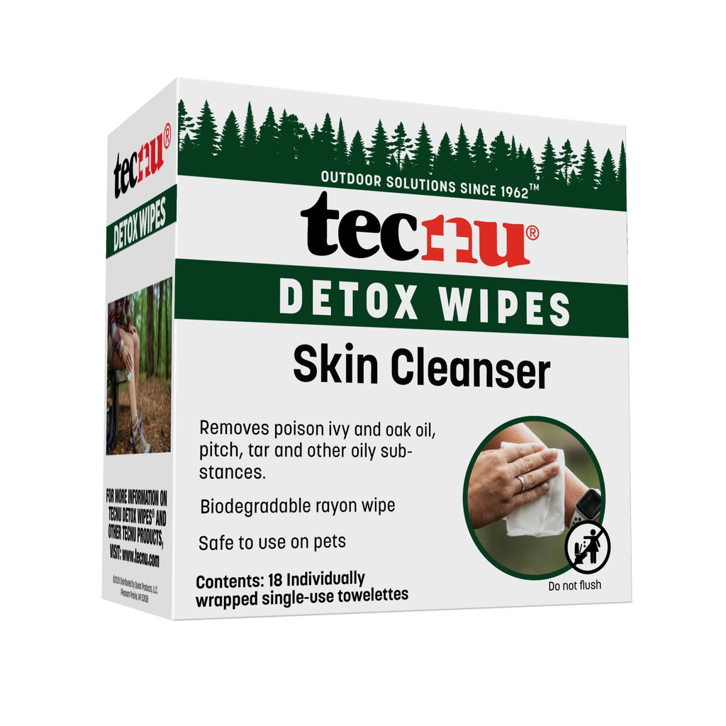 Tecnu Detox Wipes, 18count. Large Individual Poison Ivy Relief Wipes Remove Rash Causing Oil from Skin, waterless, Also for Poison Oak and Poison Sumac