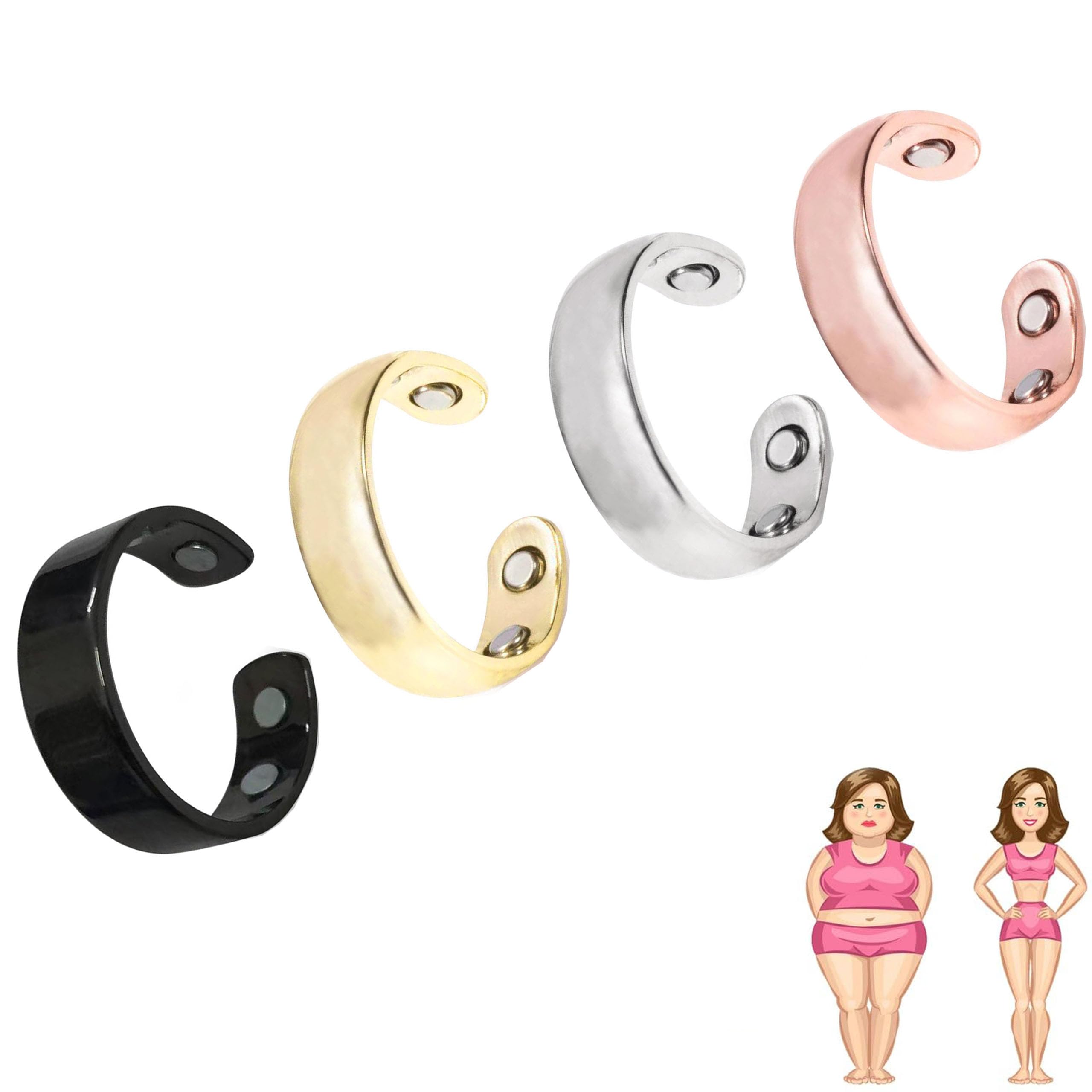 ZCVFA Vayro Ring, Original Mgntc Wellness Ring for Women and Men Stainless Steel Open Lightweight and Water-Resistant Rings（Gold&Silver&Rose Gold&Black）