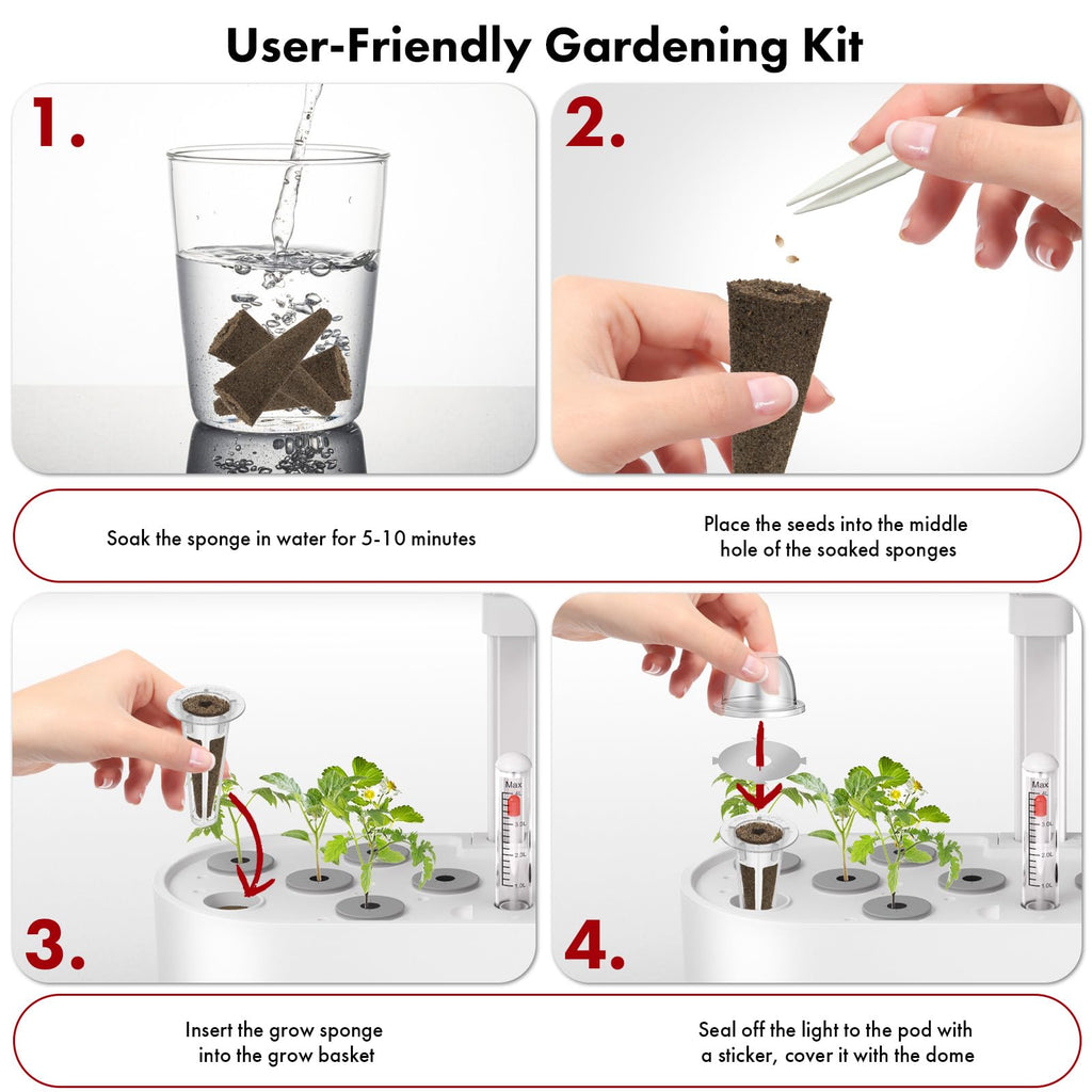 Strawberry Seed Pods for AeroGarden, Ahopegarden, iDOO Hydroponics Growing System, 350 Seeds+ Germination Including Red Cherry Tomato Golden Cherry Tomato, White Strawberry, Red Strawberry (7-Pods)