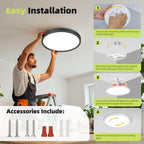 hepside LED Flush Mount Ceiling Light, 15Inch 30W LED Ceiling Lights Fixture,5 Color Temperatures in One,Ultra-Thin Flush Mount Light Fixture for Closet Bathroom Hallway Bedroom Laundry