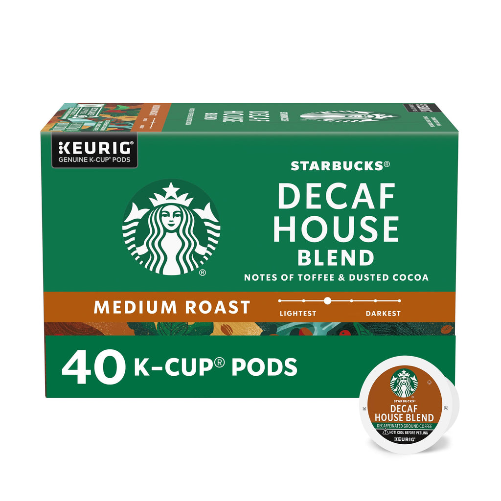 Starbucks K-Cup Coffee Pods, Decaf House Blend Medium Roast, 40 Count