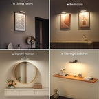 FULEN 2 Pack Picture Lights for Wall,Art Lights for Painting,Battery Operated Wall Sconce Rechargeable,LED Wall Light Cordless with Remote, Frame,Gallery,Dartboard Lights No-Drill,Black