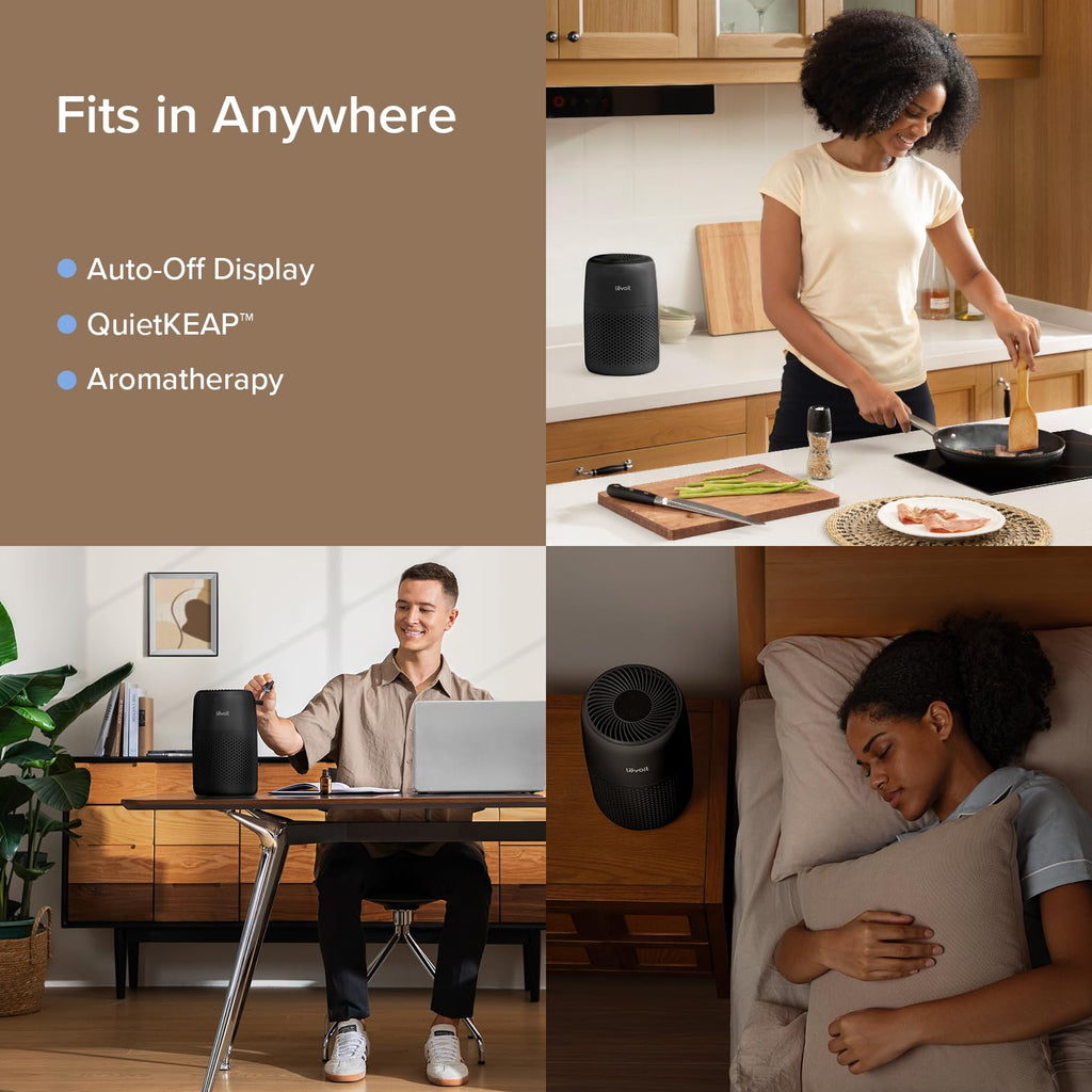 Levoit Air Purifiers for Home Bedroom Dorm Room, Small Quiet Air Purifiers