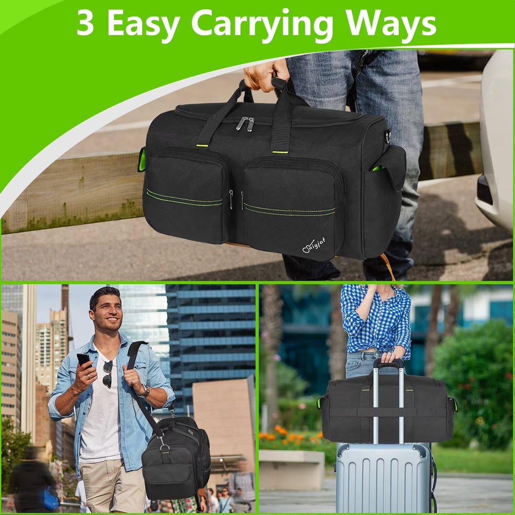 SNIGJAT DJ Bag, Large Capacity DJ Cable Bag with 6 Pockets for Extension Cords, Mics, Pedals, Gig Bag for Musicians, Musician Cable Organizer with Padded Shoulder Strap, DJ Acessories