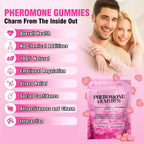 Boasi Pheromone Gummies with Slippery Elm, for Women,Enhance Charm,Supports Balance,Confidence & Social Vibe,Vegan,Non-GMO,Gluten-Free,Strawberry Flavor,60 Gummies
