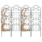 hogardeck 4 Packs 60 * 18 inch Metal Garden Trellis for Climbing Plants Outdoor,Heavy Duty,Black Coating Rustproof Trellis for Rose, Vegetable, Flowers, Expandable,Perfect for Training Climbing Plants